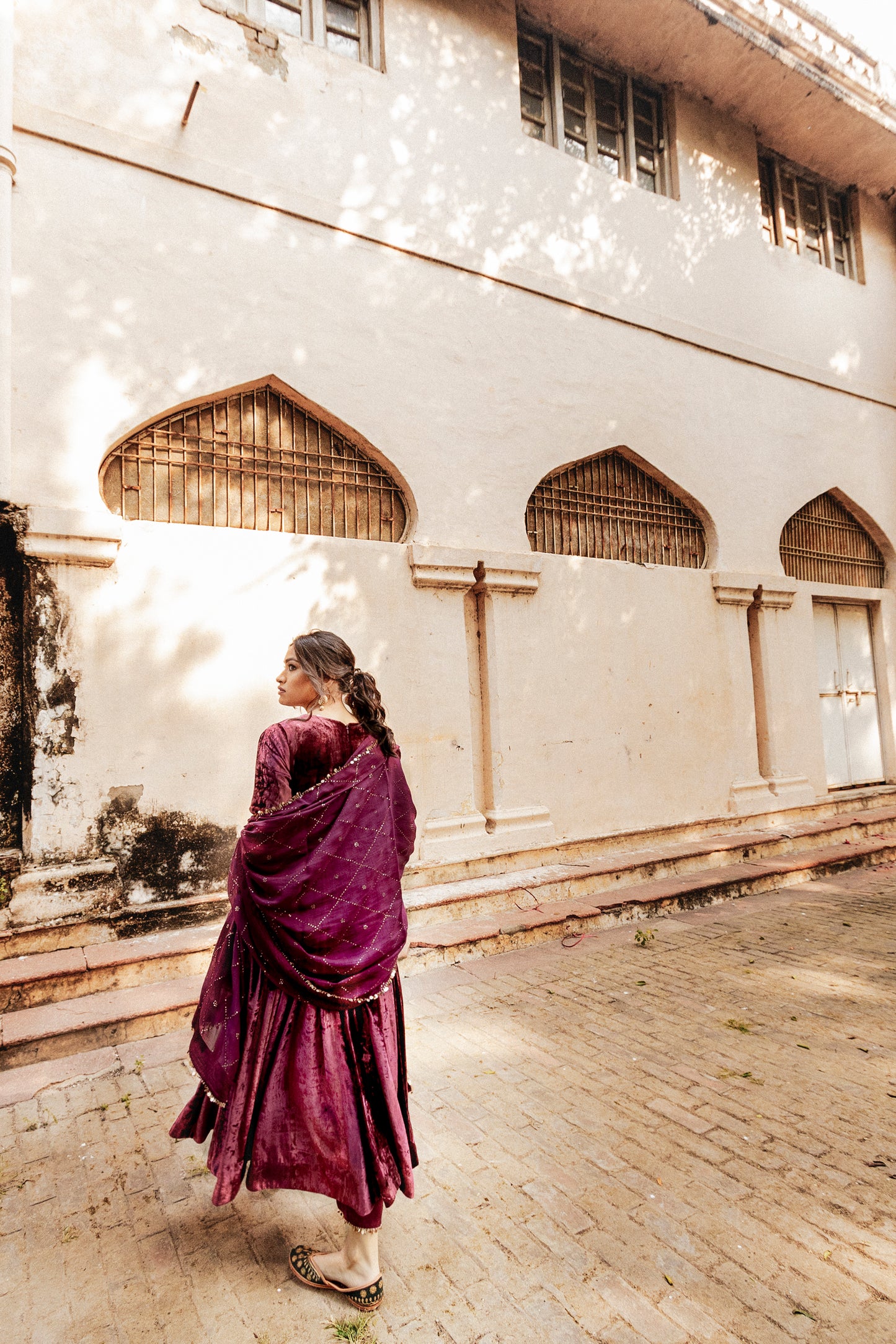 Wine Anarkali Kurta