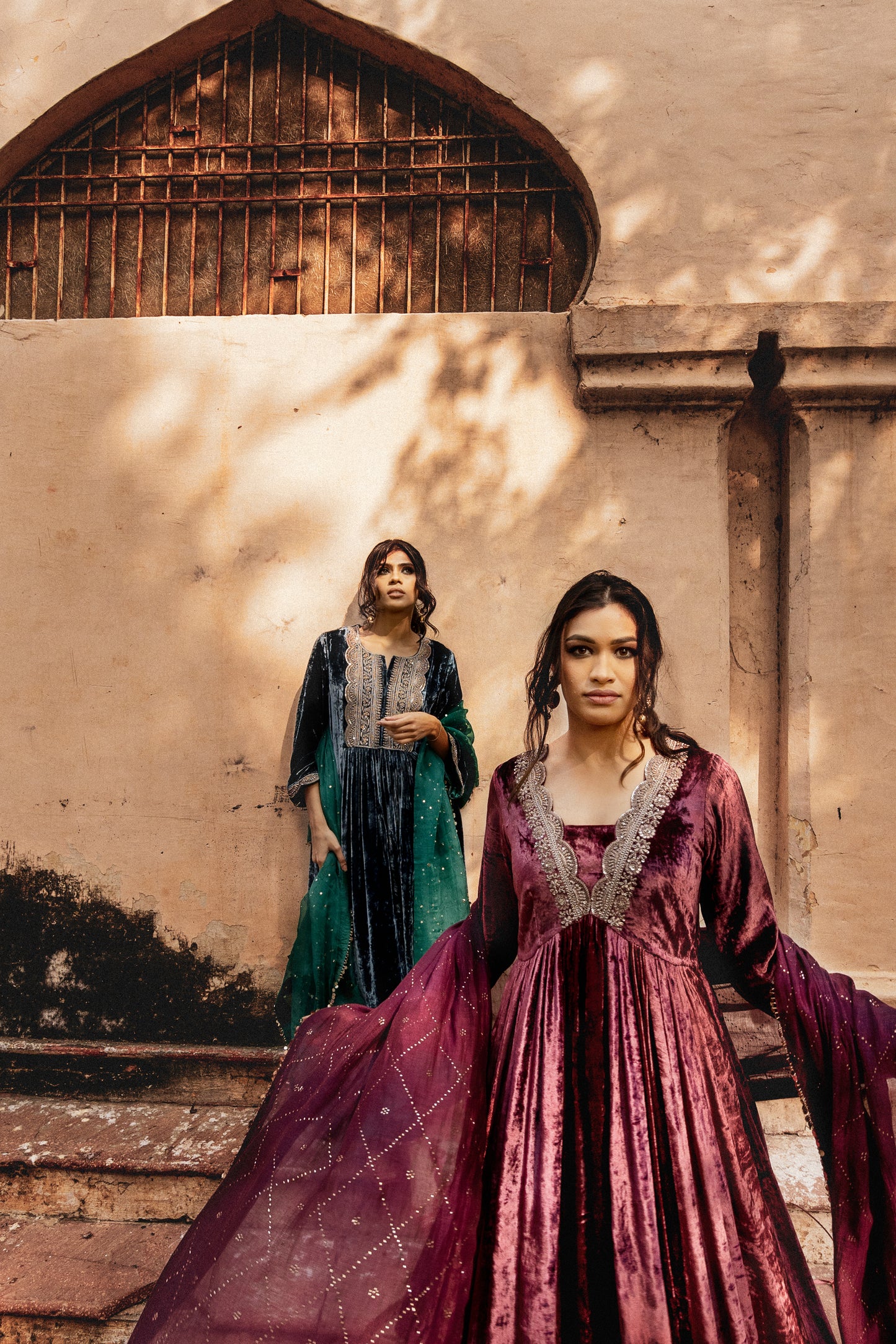 Wine Anarkali Kurta